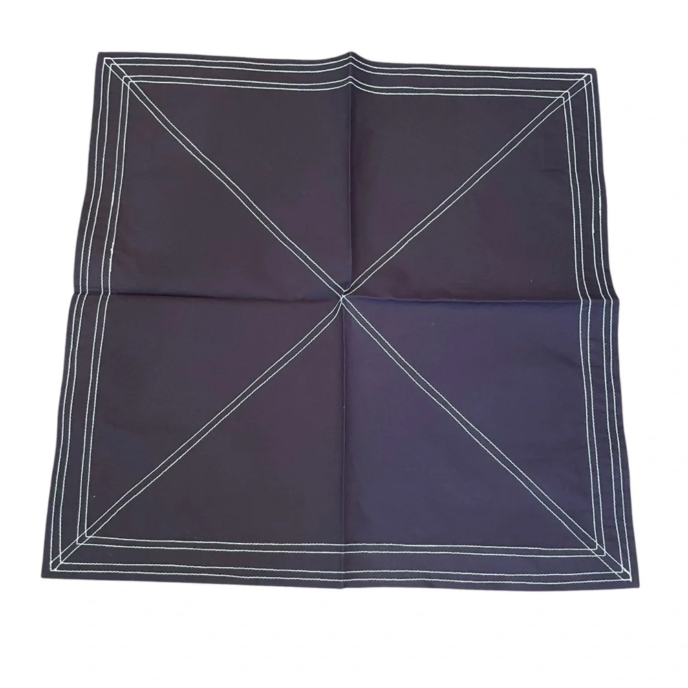 Crate & Barrel Cloth Napkin Set of 5 Brown Stitch